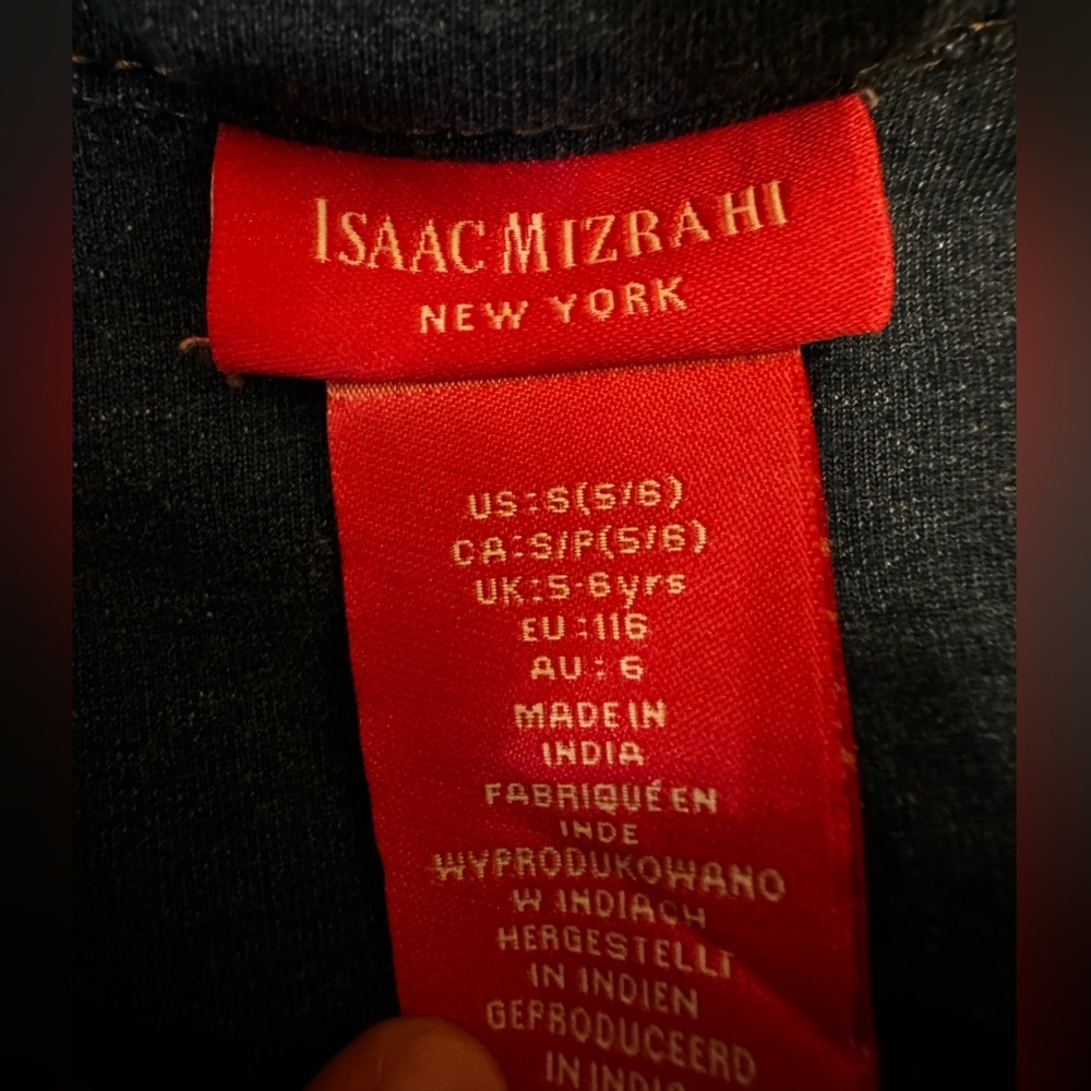 Girls Isaac Mizrahi Jean Jacket Small (5/6) Blue Pockets - Picture 4 of 5